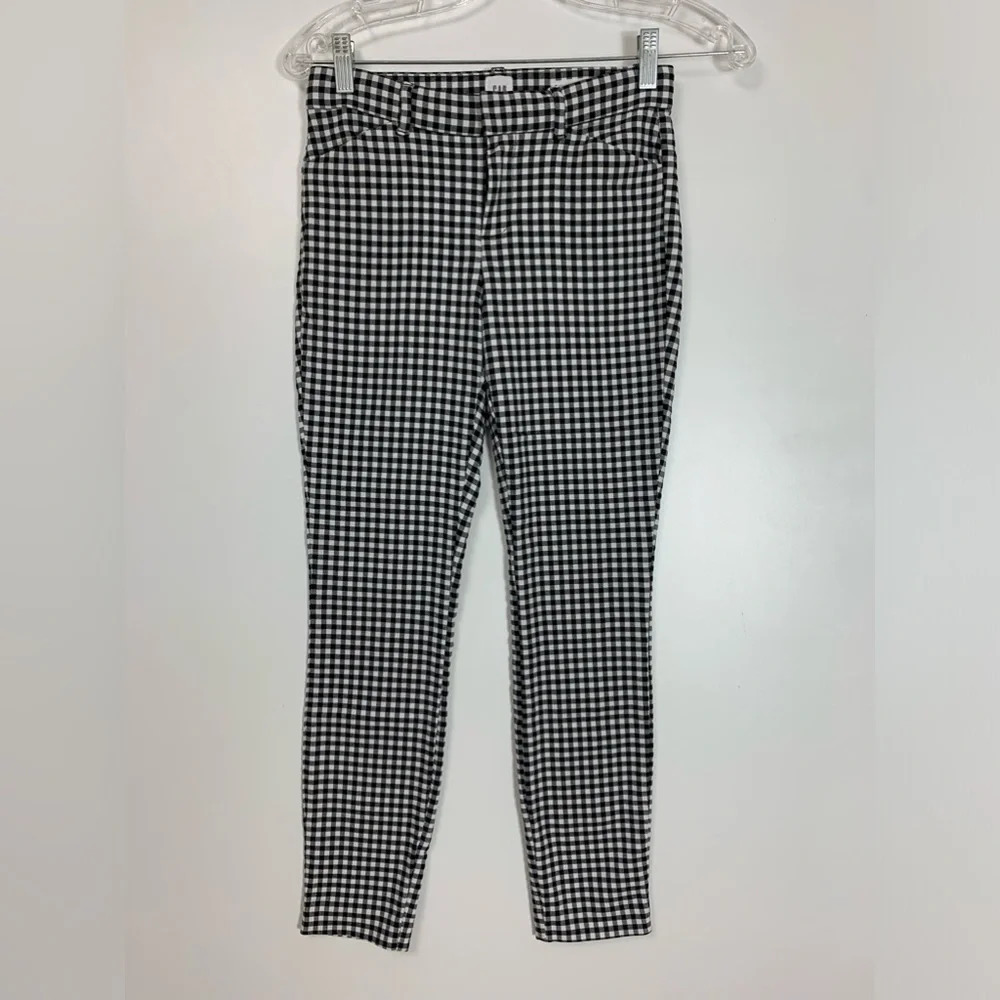 Gap Gingham  Skinny Stretch Ankle Pant Women’s Size 0 Classic Career work wear